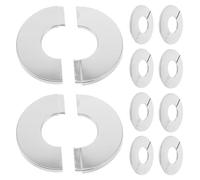 GALPADA Stainless Steel Fire Sprinkler Escutcheon Plates Split Plate Design 10pcs with Peel and Stick Installation for Ceiling Fixtures, for Commercial Buildings and Property Maintenance