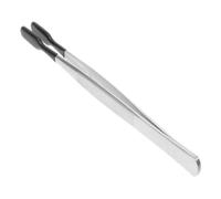 GALPADA Stainless Steel Flat Tip Tweezer with Rubber Grip for Precision Handling Non-Magnetic Tool for Laboratory Jewelry Repair Stamp Collecting and Crafting Tasks