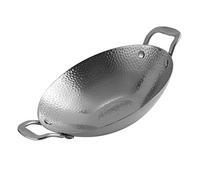 GALPADA Stainless Steel Household Hot Pot Cooking Pan with Stable Handles Wear Resistant Dry Pot for Stew Seafood Korean BBQ Easy Clean Non Stick Surface for Home and Restaurant Use
