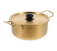 GALPADA Stainless Steel Korean Ramen Noodle Pot with Lid 20Cm Double Handle Cooking Pot for Soup and Instant Noodles, Kitchen Cookware for Home and Outdoor Use