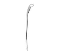 GALPADA Stainless Steel Long Shoe Horn Tool for Boots and Boy Girl Shoes | 52cm Extended Reach, Silver Curved Profile, Smooth Rounded Edges, Simple Design for Home and Elder Care