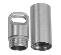 GALPADA Stainless Steel Pill Case Keychain Metal Pill Container Multifunctional Easy to Carry Sturdy Outdoor Running Errands Travel Medicine Organizer for Men Women