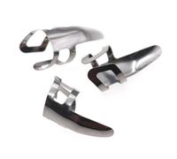 GALPADA Stainless Steel Single Picks Silver 9pcs Ergonomic Design Comfortable Finger Picks for Guitar and Bass for Music Playing and Learning