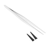 GALPADA Stainless Steel Tweezers Flat Rubber Tip for Eyelash Application and Jewelry Making, Precision Pointed Tweezer Tool for Crafting and Hobby Use, PVC Bag Included