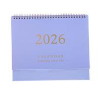 GALPADA Standing Desk Calendar Purple Minimalist Flip Agenda Planner Full Year Monthly Table Organizer for Scheduling and Task Tracking with Coil Binding Compact Design