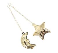 GALPADA Star and Moon Stainless Steel Tea Strainers 2Pcs Mesh Loose Leaf Infusers Hanging Filters with Chain for Office Kitchen Home Use