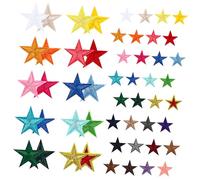 GALPADA Star Iron Patches Polyester Embroidery Sew Applique for Clothing Crafts Backpacks Bags Wear Resistant Decoration with Hot Melt Adhesive Easy to Apply Colors Pack
