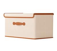 GALPADA Storage Bin Large Capacity Beige with Lid 42l Foldable Fabric Multi-purpose Storage Box Stylish Modern Design for Living Room and Magazines