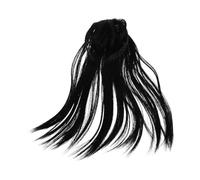 GALPADA Straight Black Braided Headband Wig for Women with Bangs, Lightweight High Temperature Fiber Hair Topper, Natural Volume Enhancement, Easy Wear Design for Travel and Events