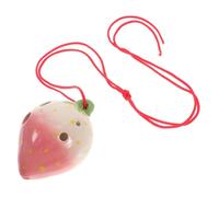 GALPADA Strawberry Fruit Shaped Ocarina for Beginners Solid Craftsmanship Wind Instrument for Practice Creative and Student Musical Random Color
