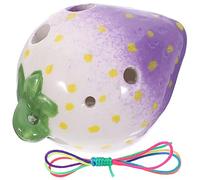 GALPADA Strawberry-shaped Pottery Flute Ocarina Fruit Music Instrument Display Musical Instrument Ceramics Purple Random Color
