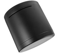 GALPADA Sturdy Stainless Steel Piggy Bank for Adults Round Matte Black Emergency Money Saving Jar Desktop Coin Container and Decorative Cash Box Metal Storage Pot