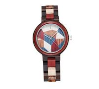 GALPADA Stylish Wooden Quartz Watch with Unique Synthetic Material Strap for Casual Wrist Wear Featuring Precise Time Keeping and Suitable for Kinds of Clothing and Many Kinds of Occasion