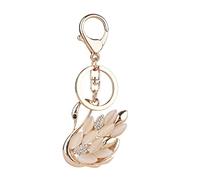 GALPADA Swan Keychain for Car Miniature Swan Crystal Jeweled Animal Keychain Sparkling Pendant Decorative Metal Trim Key Pendant Zinc Alloy Fashion Diamond