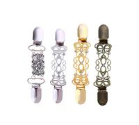 GALPADA Sweater Clips for Women 4pcs Alloy Hollow Diamond Shawl Brooches Sweaters Connection Buckles Clips Easy to Use Keep Fabric Neat Casual and Formal Occasions