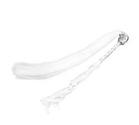 GALPADA Tai Chi Horsetail Whisk Ornament Elegant Compact Gong Duster with Wooden Handle Lightweight Faux and Genuine Horse Tail for Buddhist Martial Arts Tai Chi Cosplay Decoration