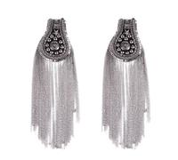 GALPADA Tassel Fringe Epaulet Shoulder Boards 2Pcs with Safety Pin for Jackets and Suits Autumn Winter Versatile Fashion Brooches