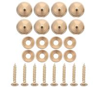 GALPADA Thick Brass Decorative Screw Caps Set 8pcs 20mm with M4 Self Tapping Screws for Mirror Nails Cabinet Doors Furniture Hardware Fixing