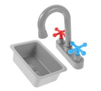 GALPADA Toy Kitchen Sink with Faucet Mini Sink for Toy Kitchen Realistic Toys Set for Pretend Play Small Play Accessory for Kids Role Washing 4.72 X 3.35 X 1.57 in
