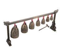 GALPADA Traditional Chinese Antique Bell Instrument Chime and Melodious Sounds, Zinc Alloy Single-layered Vintage-style Bell for Office and Home Decoration to Enhance Focus