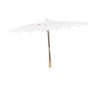 GALPADA Traditional Chinese Style Silk Umbrella with Bamboo Frame, Strong Support Oilpaper Umbrella for Dancing and Interior Decoration, White Classical Performance Prop
