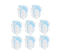 GALPADA Transparent PVC Clear Cube Gift Boxes with Ribbon and Base Party Favor Packaging for Cupcakes Cakes Pastries Cookies Wedding and Birthday Treats Random Color