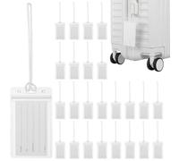 GALPADA Travel Luggage Tags with Plastic Badge Holder and Resealable Closure, Reusable and Versatile Use with Loops and Cards, Essential Travel Accessory for Suitcases