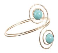 GALPADA Turquoise Alloy Cuff Bracelet Ladies Arm Bracelets Comfortable Not Easy to Fade Unique Look for Daily Wearing and Formal Occasions