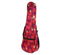 GALPADA Ukulele Bag with Thick Oxford Outdoor Protector Pouch with Comfortable Shoulder Strap Geometric Red Design for Concert and Travel Storage