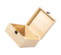 GALPADA Unfinished Wooden Storage Box with Hinged Lid and Lock Clasp DIY Craft Jewelry Keepsake Chest Wood Organizer for Home and Family Use
