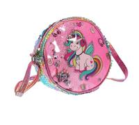 GALPADA Unicorn Pattern Sequin Crossbody Bag Pu Leather Creative Storage Pouch for Girls Teens Phone Holder Messenger Bag