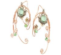 GALPADA Unique Leaf Ear Cuff Earrings for Women Non-pierced Copper Alloy Clip-on with Creative Design, Safe to Use, for Cosplay and Halloween