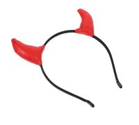 GALPADA Unique Red Leather Devil Horn Headband Lightweight and Practical Hair Accessory for Cosplay Party and Masquerade Events Halloween Devil's Horn Headbands