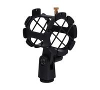 GALPADA Universal Adjustable Shockmount Microphone Clip Holder Made of Sturdy Black Plastic for Outdoor Touring Use by Musicians and Vloggers