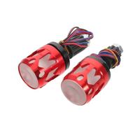 GALPADA Universal Motorcycle Handlebar End Plug with Light, Weather Resistant Plastic and Alloy Material, Suitable for Electric Car Scooter and All-weather Outdoor Riding, Red Colour