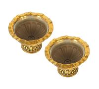 GALPADA Urn to and to Fade Use Not or Easy Ferns Artificial 2pcs Vintage in Iron Planter Pots Golden Colour, Ready Wedding Vase Elegant Garden Flowers Indoor or Outdoor