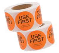 GALPADA Use First Stickers Food Service 1.5 Inch Round Orange Labels, 2 Rolls 500 Removable Adhesive for Quality Control and Kitchen Organization