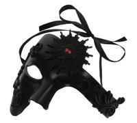 GALPADA Venetian Half Face Mask Black ABS One-eyed Adjustable Strap Comfortable Lightweight for Adults Parties and Other Events
