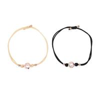 GALPADA Vibration Sensing Couple Bracelets 1 Pair Matching Heart Woven Wristbands for Long Distance Relationships Anniversary Jewelry Touch Bracelets for Partners