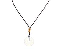 GALPADA Vintage Amethyst Crystal Stone Pendant Necklace for Women, Opal Peace Lock Sweater Jewelry Accessory, Natural Stone Adornment for Daily Wear