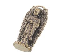 GALPADA Vintage Brass Buddha Pendant with Radiant Backlight Western Three Saints Sculpture Multifunctional Hanging Ornament for Necklace Bracelet and Keychain Charm Spiritual Decorative