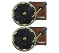 GALPADA Vintage Car Record Player Air Freshener Vent Clip 2pcs Vinyl Scented Car Diffuser for Interior Decoration Rotating Aroma Discs