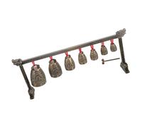 GALPADA Vintage Chinese Antique Bell Instrument Seven Bells Percussion Chime Clear Melodious Sound for Focus and Rhythm Retro Style Musical Instrument for Home Decor and Education