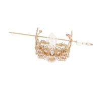 GALPADA Vintage Chinese Hanfu Hair Stick Crown with Alloy Crane Motif Traditional Ancient Style Hairpin for Women Regal Song Dynasty Coronet Unique Cultural Headpiece for Festival and