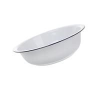 GALPADA Vintage Enamel Mixing Bowl, White Round Basin for Daily Kitchen Use | Smooth Glazed Metal Finish, Stain Resistant Surface, Salads and Vegetables, Family Gatherings and Farmhouse Decor