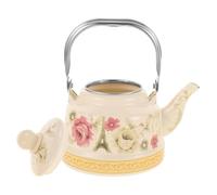 GALPADA Vintage Enamel Tea Kettle 1.1l Capacity Lightweight and Easy to Handle Decorative Teapot for Stove Top Boiling Water and Making Coffee or Milk Tea