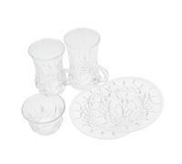 GALPADA Vintage European Turkish Coffee Cup Set with Elegant Gourd Shaped Glass Design Small Tea Cups and Saucers for Individual Hot Drink Enjoyment at Home Office