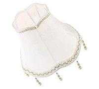 GALPADA Vintage Fabric Table Lamp Shades with Macrame Beads Design Victorian Style Lamp Shades Simple Installation and Sturdy Cloth and Iron Material for Bedroom and Home Use