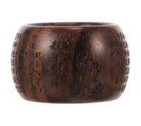 GALPADA Vintage Feng Shui Ring Wooden Buddha Finger Ring Thumb Finger Ring Engrave Buddhist Texts Jewelry for Women Men Wealth Good Luck Amulet
