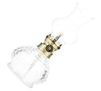 GALPADA Vintage Glass Kerosene Lamp for Home Tabletop Decorating with Simple and Beautiful Appearance, White Oil Lamp for Courtyard Or Balcony Ambient Lighting